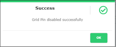 Grid Pin Inactive Success Message- CyLock